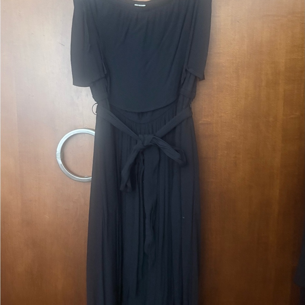 GAP Black Maxi Dress with Waist Tie